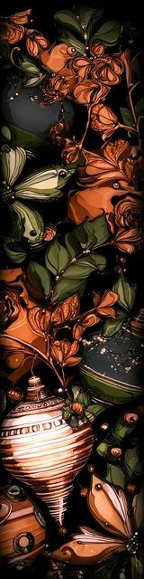 Free printable Christmas bookmarks of very dark Christmas ornaments